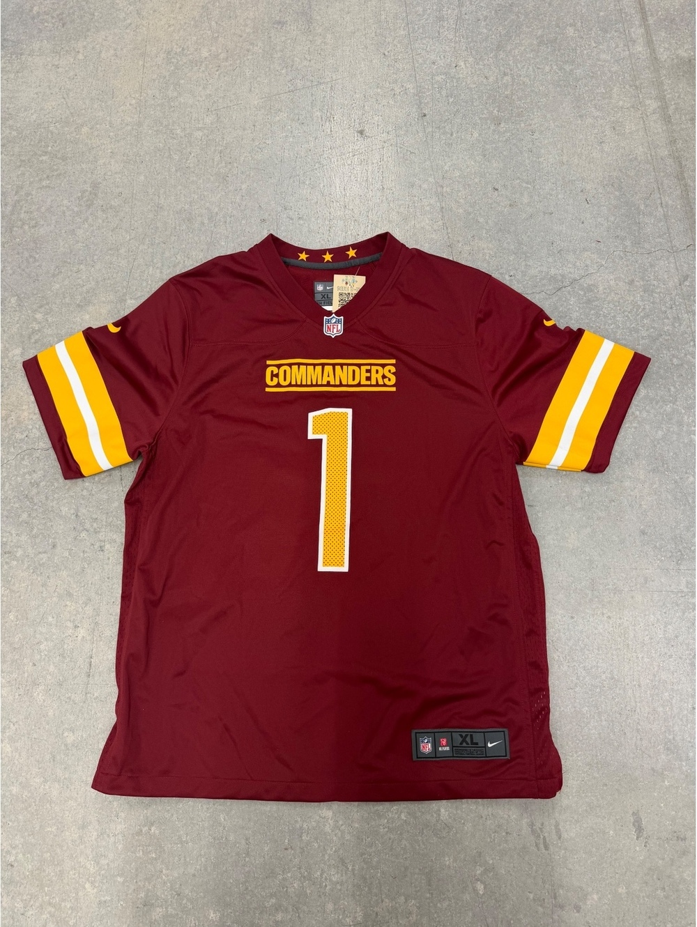 Nike Jahan Dotson #1 Washington Commanders NFL Football Jersey Mens XL Burgundy